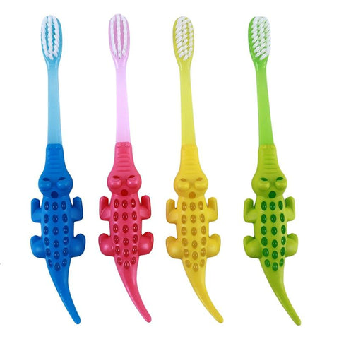 4pcs Kids Cartoon Crocodile Toothbrush